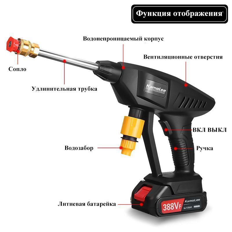24000об/мин 70bar Аккумуляторный пистолет мойка высокого давления ...