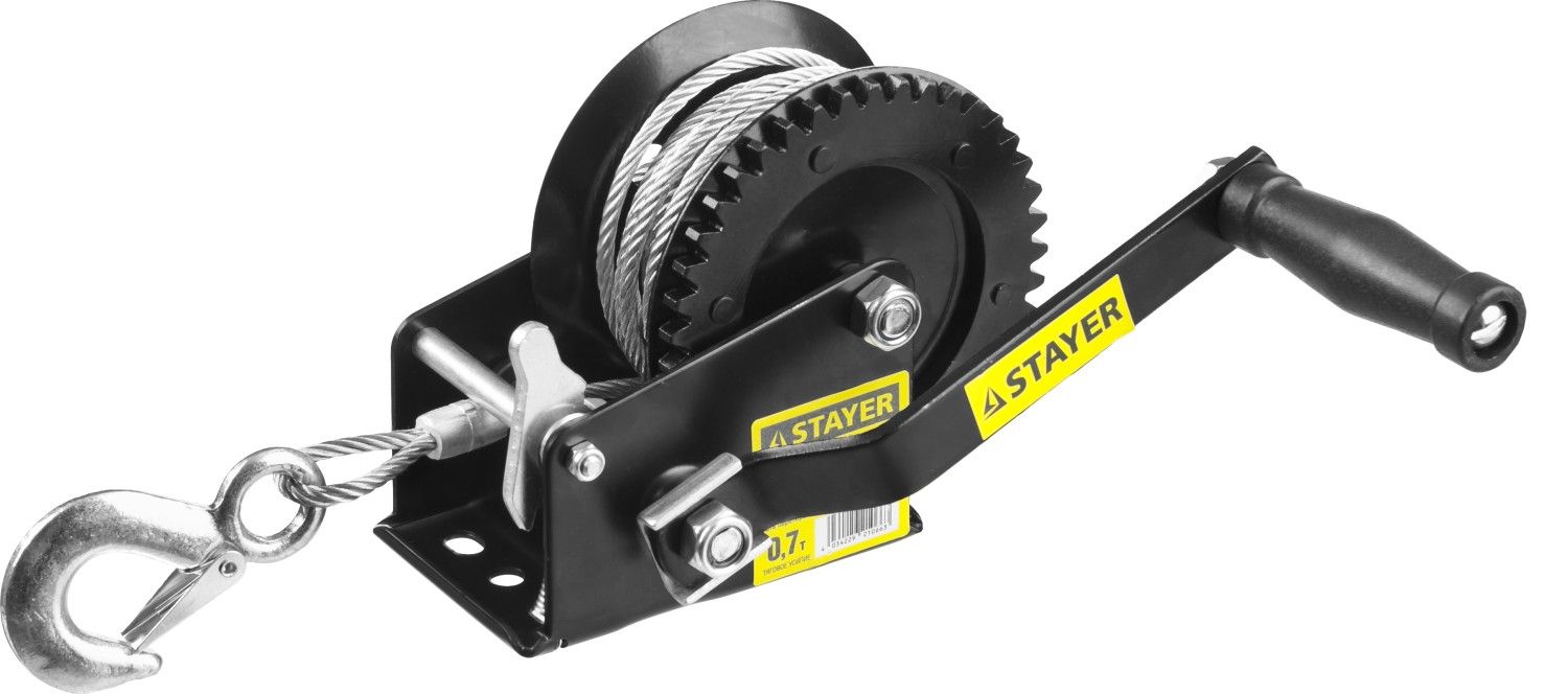 Ручная барабанная тросовая лебедка STAYER MAXPull, 0.7т, 8 м (43112-0.7)