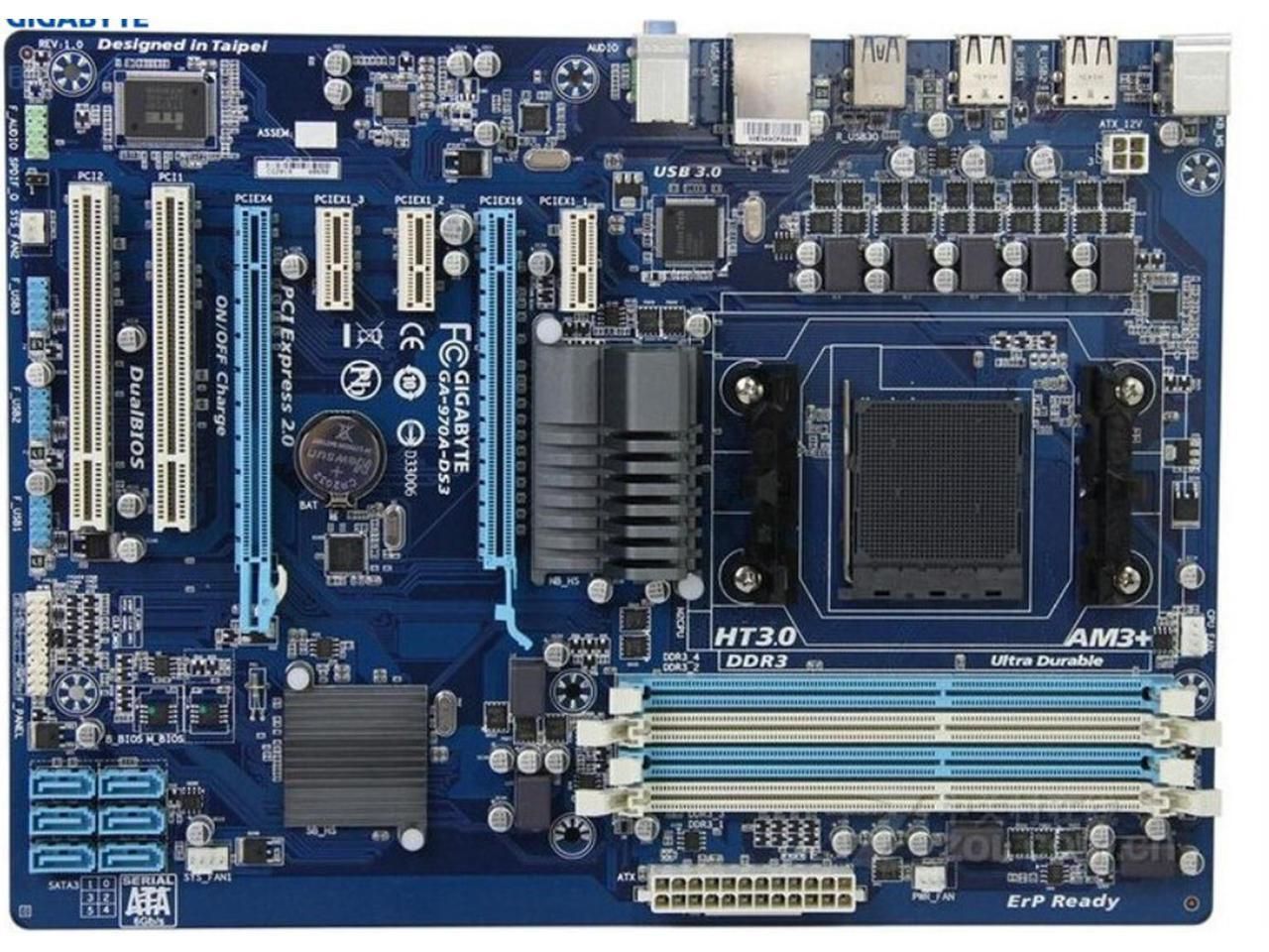 Материнская плата Gigabyte am3 ddr3. Gigabyte ga-970a-ds3.