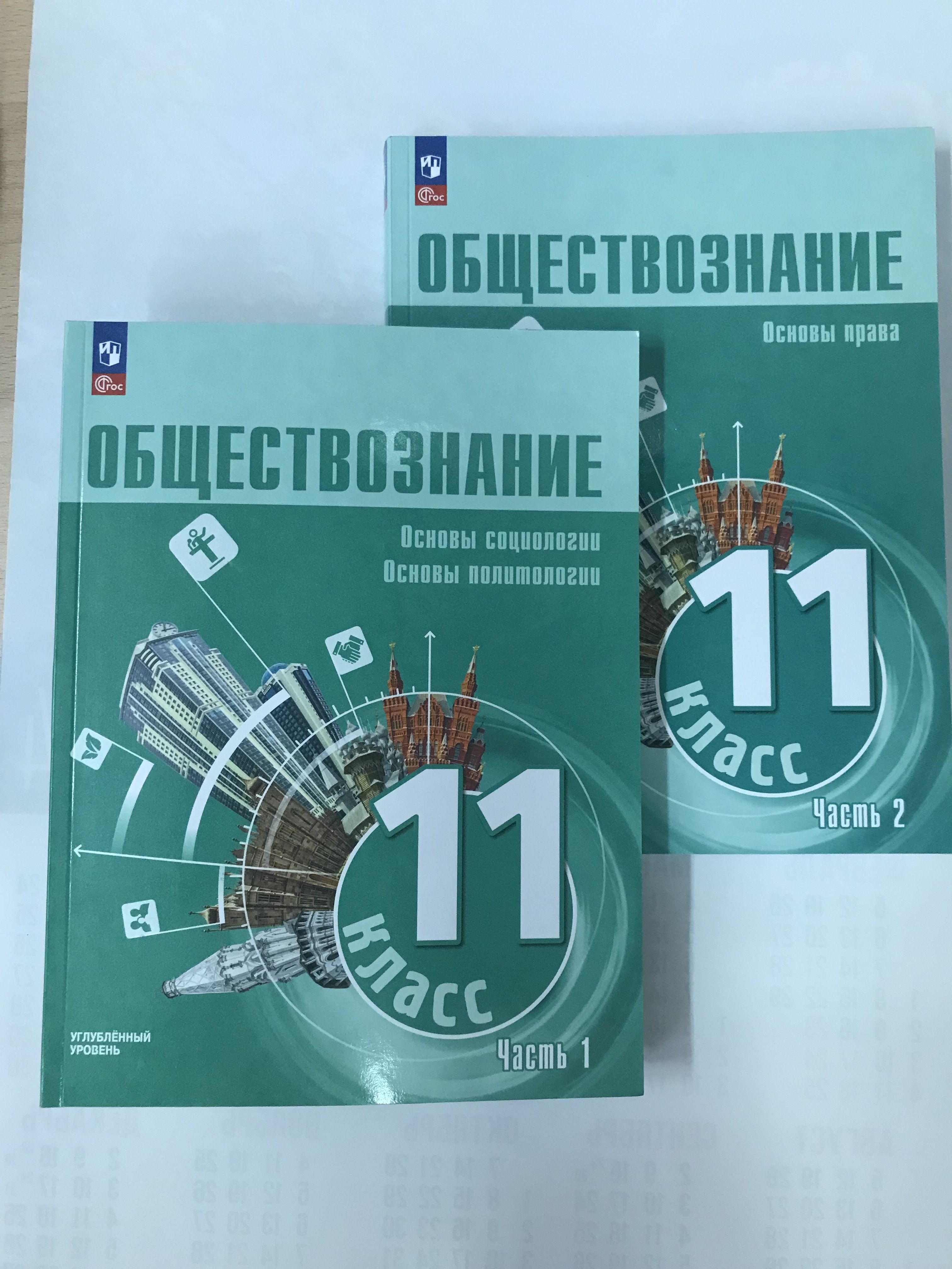 Обществознание. 11 класс. Учебное пособие в 2-х частях. Углубленный  уровень. Части 1,2. Боголюбов, Лазебникова