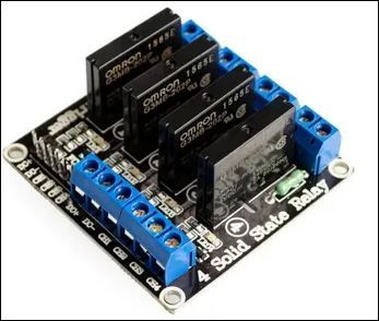 Релейный модуль 4 канала 5V твердотельный 4 Solid State Relay FC-82 (высокий уровень, High)