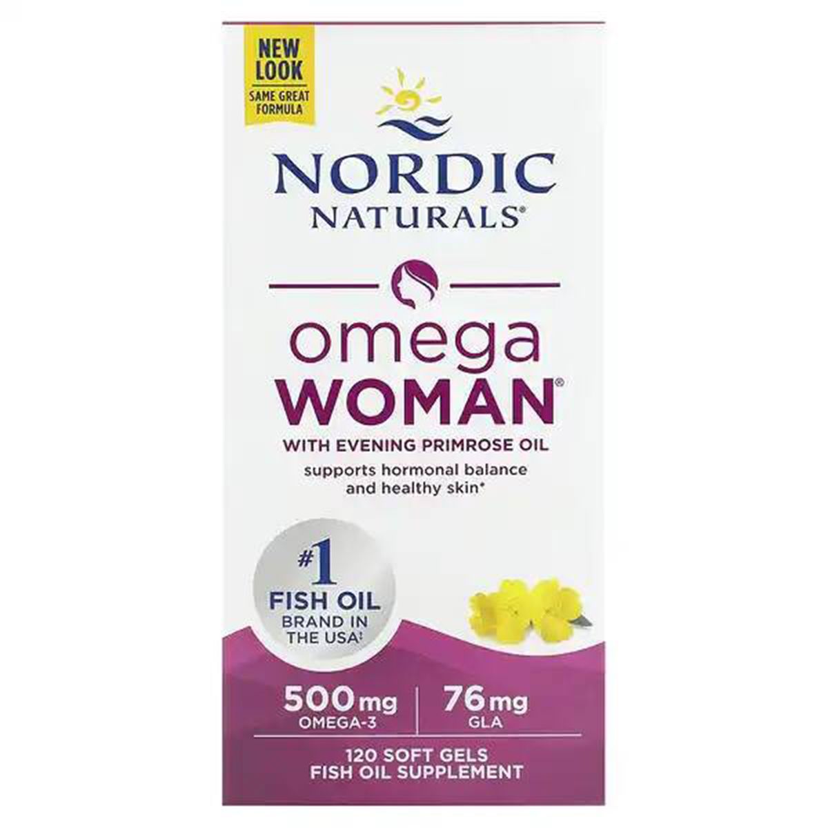 Омега-3пищеваядобавкаNordicNaturals,OmegaWoman,омега-3,ЭПК/ДГК,смасломпримулывечерней,120капсул