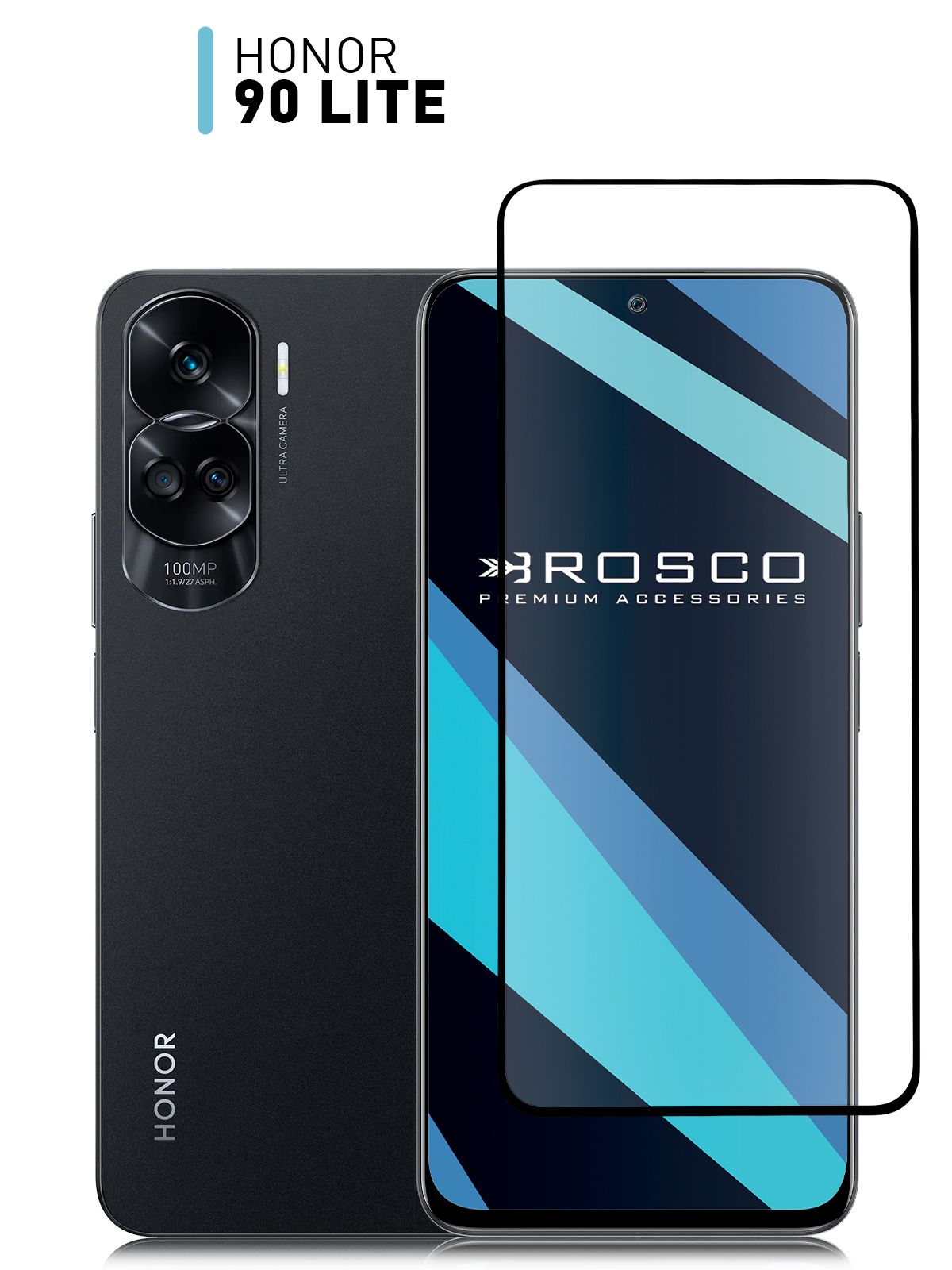 Защитное стекло для Honor 90 Lite (Хонор 90 Лайт) с олеофобным покрытием,  ROSCO