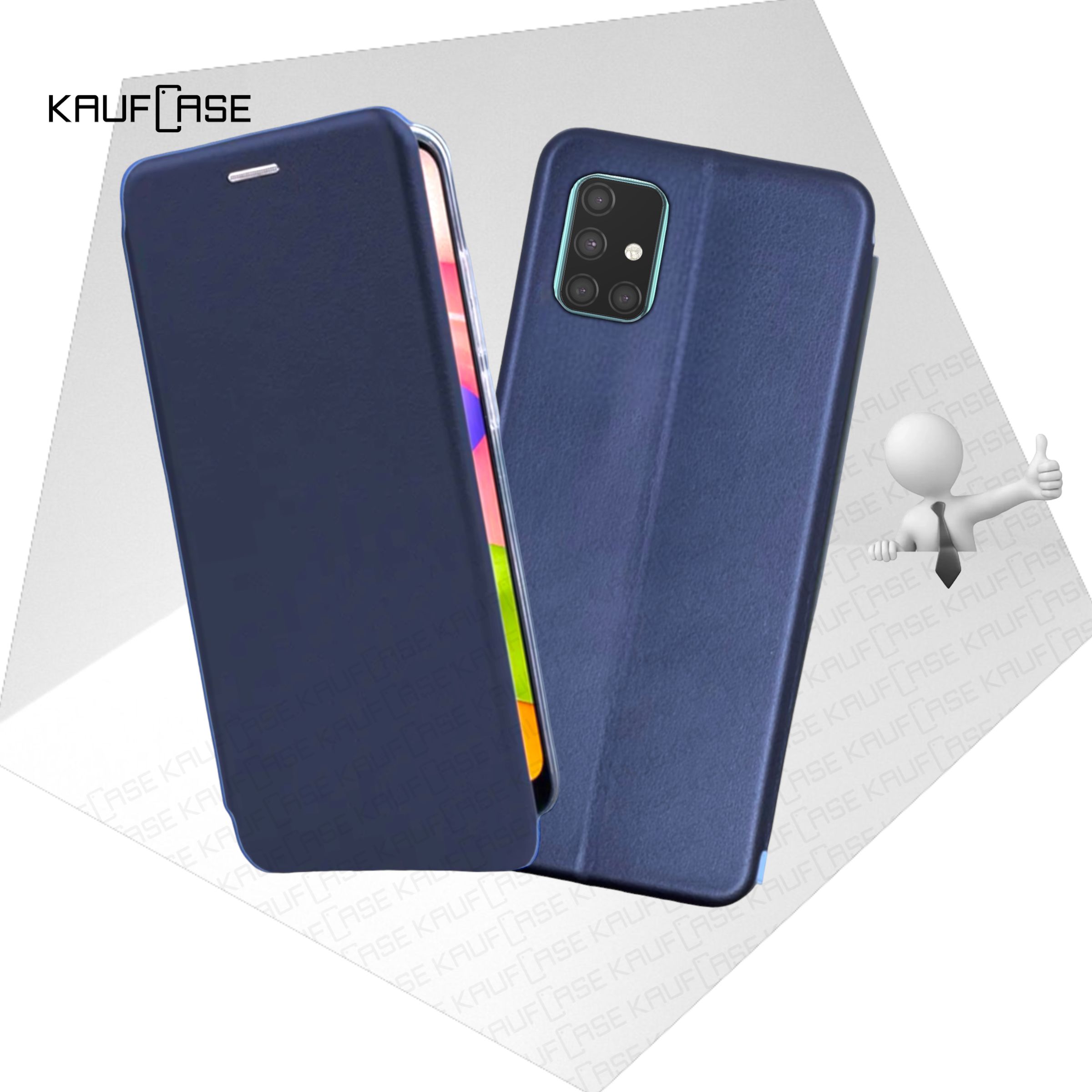 Чехол книжка KaufCase для телефона Samsung A71 (A715) (6.7"), темно-синий. Трансфомер