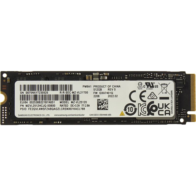 Samsung512ГБВнутреннийSSD-дискPM9A1(MZVL2512HCJQ-00B00)