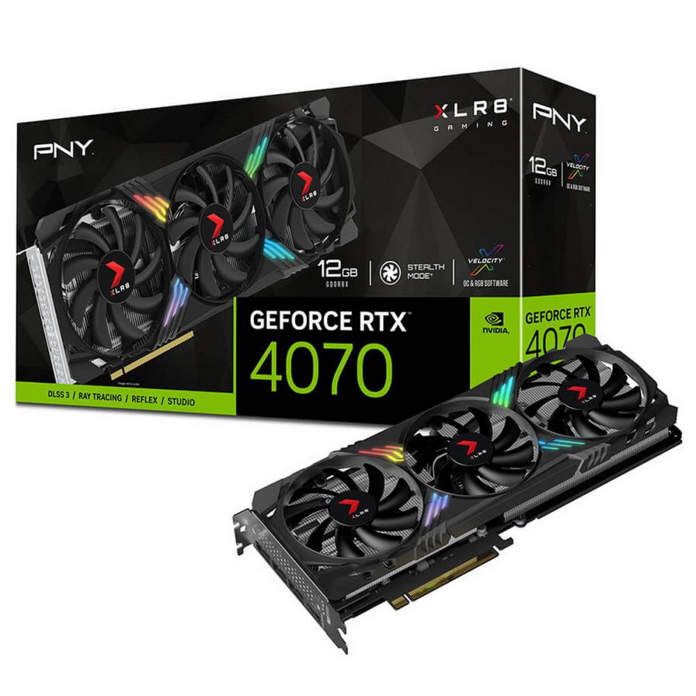 PNY Видеокарта GeForce RTX 4070 12 ГБ (VCG407012TFXXPB1)