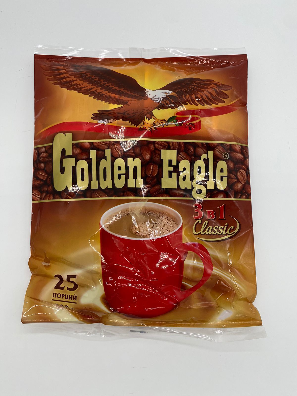 Растворимый кофейный напиток 3 в 1 Golden Eagle Classic,25 пакетиков по ...