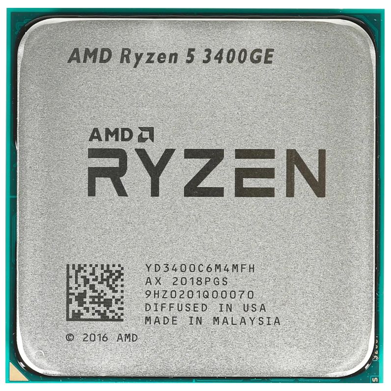 ПроцессорAMDRyzen53400GE(YD3400C6M4MFH)OEM-AM4,4х3,3ГГц,L2-2048КБ,L3-4МБ,DDR4-2933,AMDRadeonRXVega11,TDP35Вт