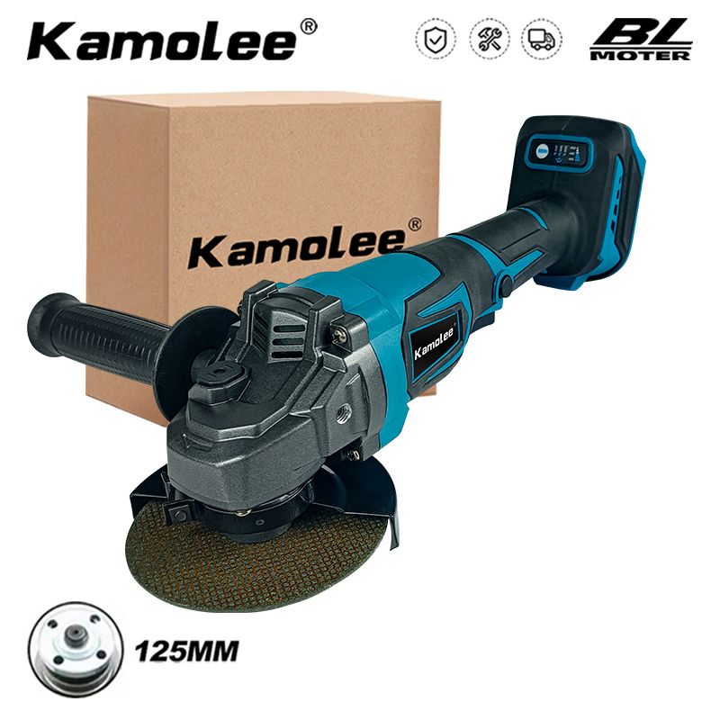 125мм18500об/мин1800ВтБесщеточнаяЛитиеваяУгловаяШлифовальнаяМашинаKamolee(АккумуляторыИОтрезныеКолесаВКомплектНеВходят)