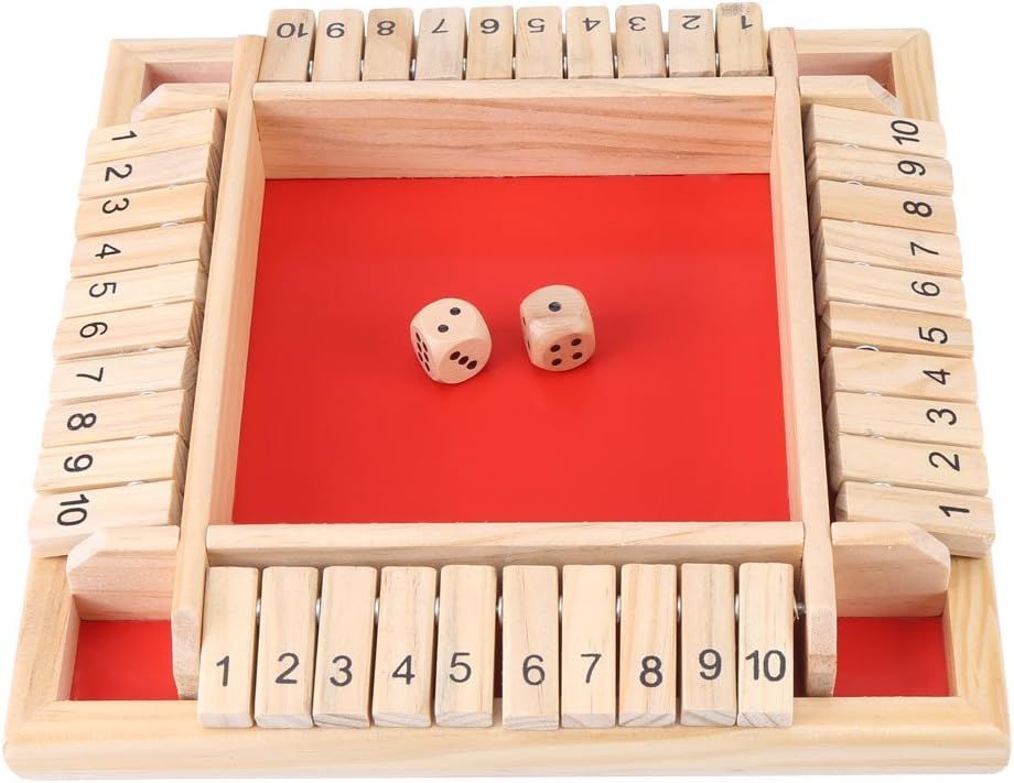 Игра shut the Box. Dice games for Family. Wooden dice Side 4. Toys dice.