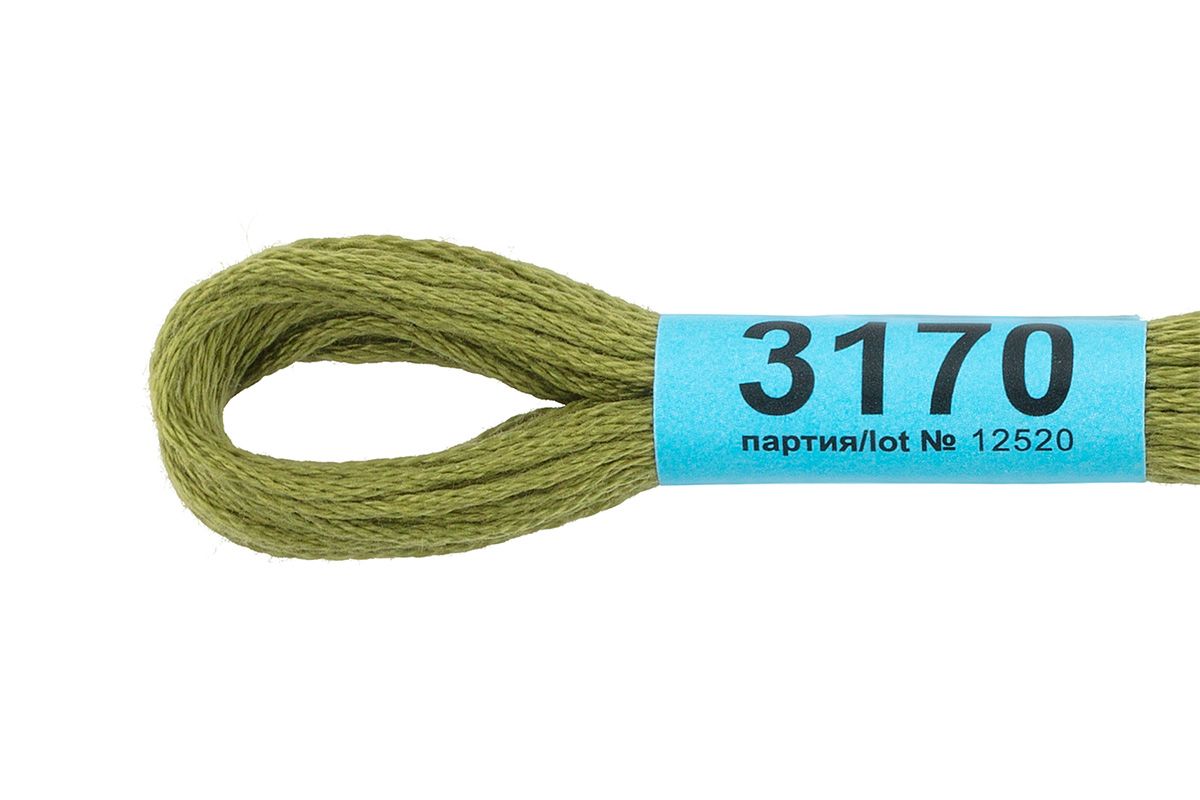 Мулине GAMMA нитки для вышивания 4 шт. по 8 м., 3170 светлый хаки