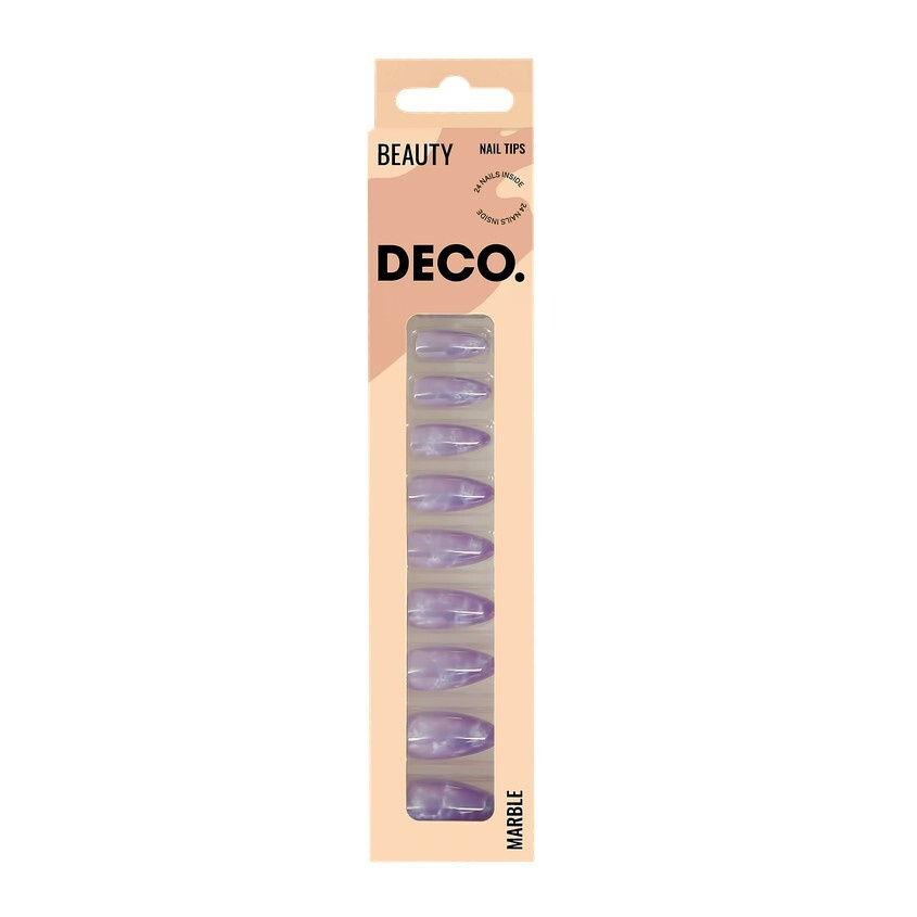 DECO. Набор накладных ногтей violet (24 шт + клеевые стикеры 24 шт)  #1