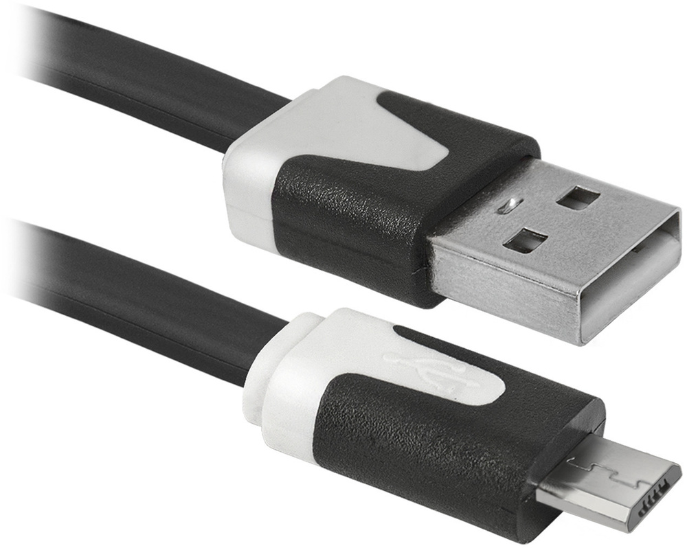 Кабель для зарядки телефона micro USB Defender, плоский кабель, 1 метр  #1
