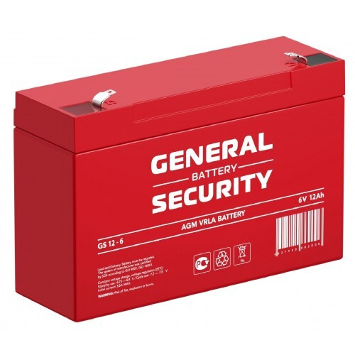 Аккумуляторная батарея General Security GS 12-6 ( 6В 12АЧ / 6V 12AH ) для детской машинки, ИБП, скутера, #1
