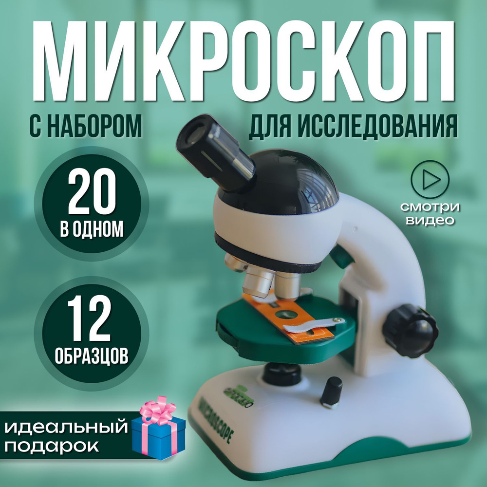 Микроскоп детский школьный и набор микропрепаратов - купить с доставкой ...