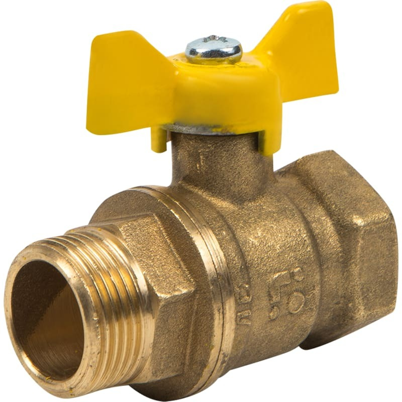 Кран шаровый газовый d3/4", латунь, внутренняя-наружная резьба - купить ...