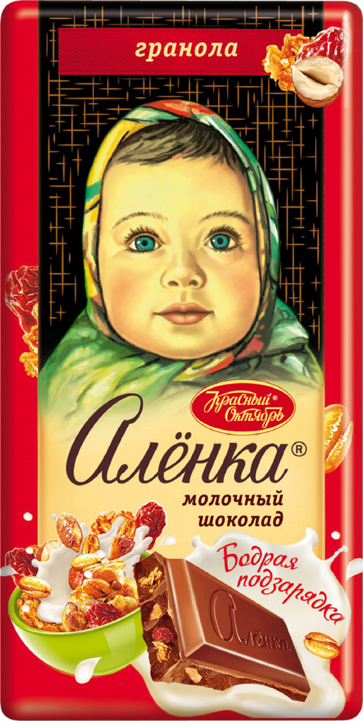 Шоколад Красный октябрь Аленка Бодрая подзарядка с гранолой, 90 г - 10 ...