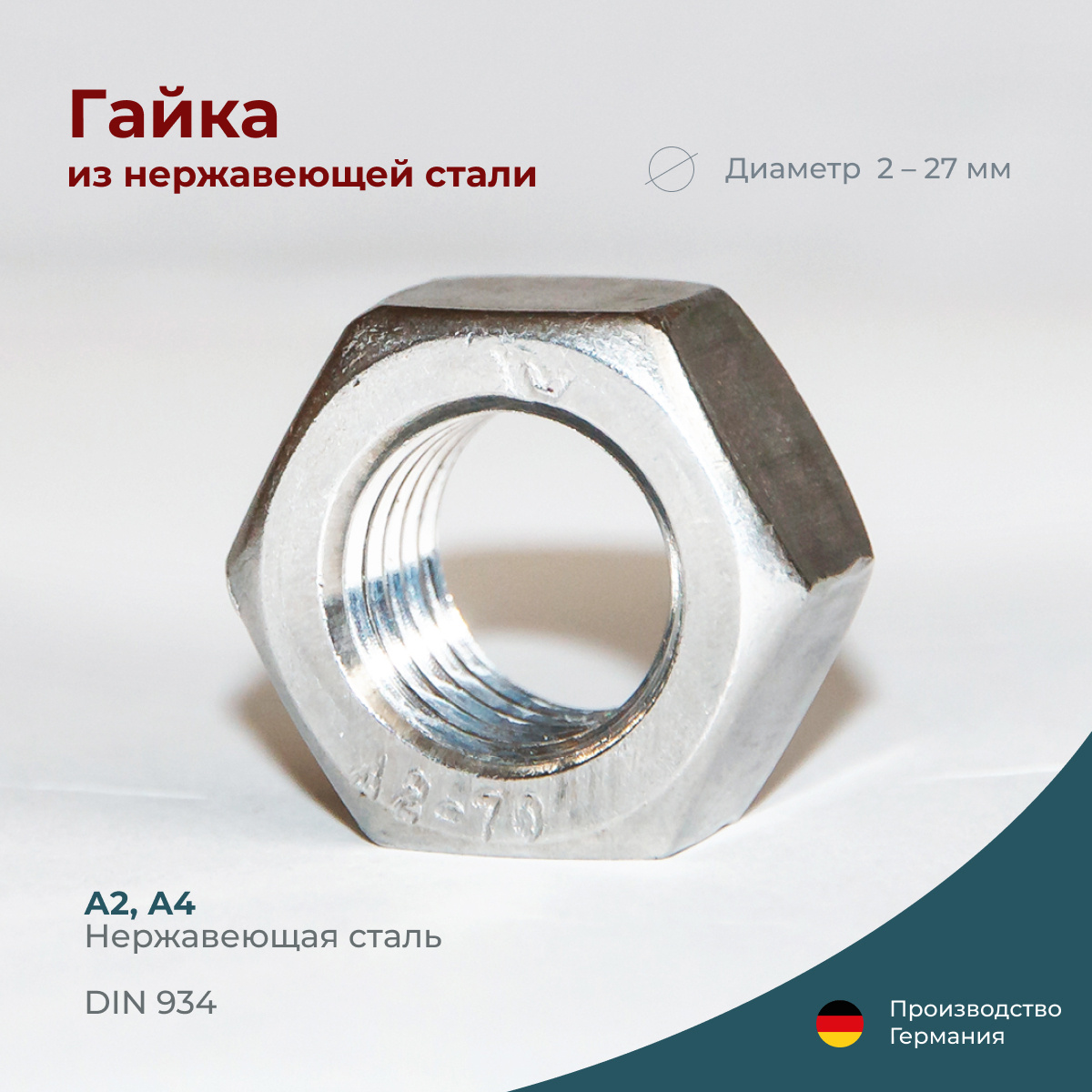 Гайка Шестигранная M8, DIN934, 4 шт. — купить в интернет-магазине OZON ...