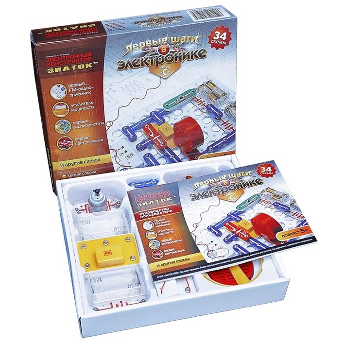 Электронный конструктор ЗНАТОК "999 схем+Школа"Блочные конструкторы АлиЭкспресс
