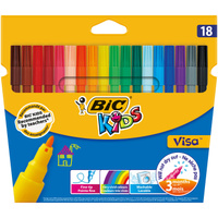Цветные фломастеры, 18 цветов, детские, смываемые, тонкое письмо, BIC Kids Visa, уп. 18 шт.. Спонсорские товары