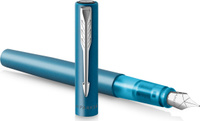 Ручка перьевая Parker Vector XL F21, металлическая, в комплекте 1 картридж с синими чернилами, цвет морской волны, 2159761. Спонсорские товары