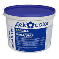 Краска ДекColor ФАСАДНАЯ влагостойкая-для наружных и внутренних работ Гладкая, Акриловая, Матовое покрытие, 15.4 кг, белый. Спонсорские товары