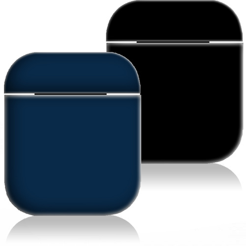 Комплект силиконовых чехлов для AirPods (2 шт) темно-синий и черный —  купить в интернет-магазине OZON с быстрой доставкой