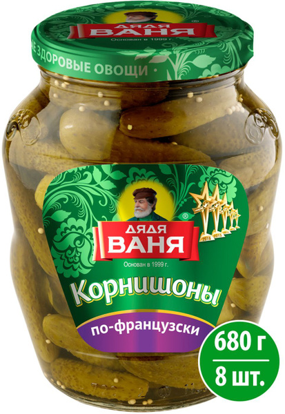 Овощные консервы Дядя Ваня Огурцы маринованные по-французски, корнишоны ...