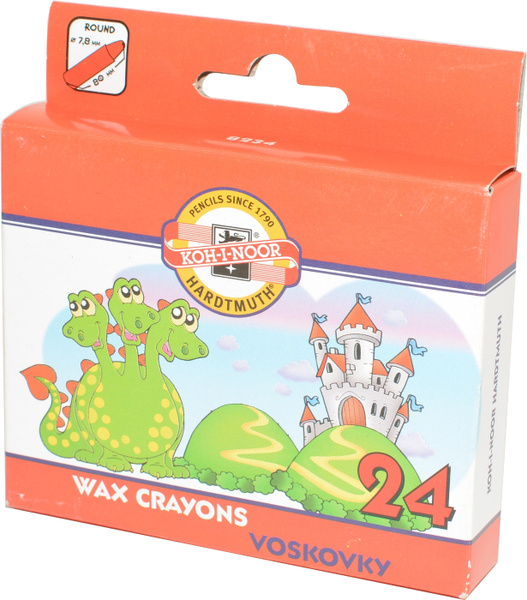 Мелки восковые 24 цвета Koh-i-Noor Wax Crayons Original пищевой воск ...