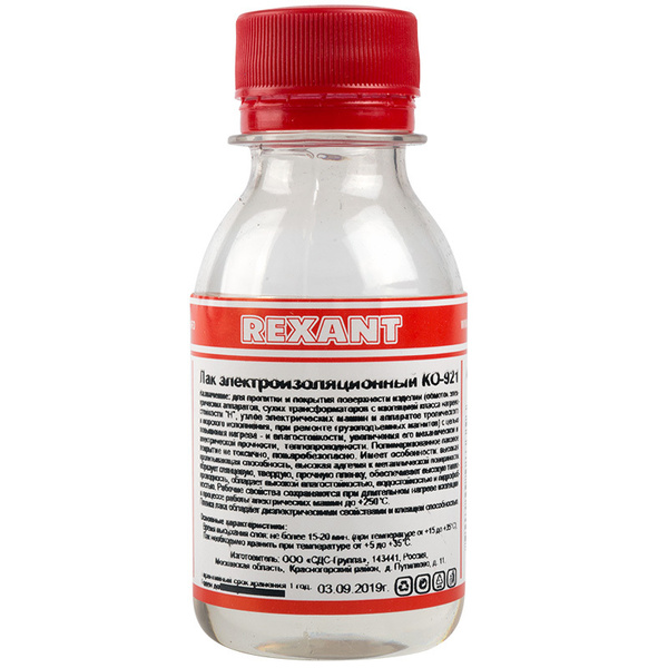 Электроизоляционный нетоксичный лак REXANT КО-921, флакон 100 мл ...