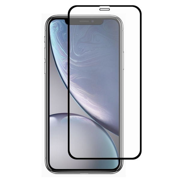 Защитное стекло 3D GlassPro для iPhone XR/11 черное (закругленные края ...