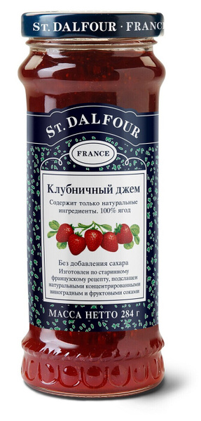 Джем St.Dalfour Клубника 284 г 100% ягод БЕЗ САХАРА 284г - купить с ...