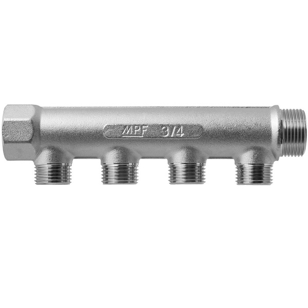 Коллектор 3/4" в/н на 4 выхода 1/2" н, под евроконус MPF - купить в ...