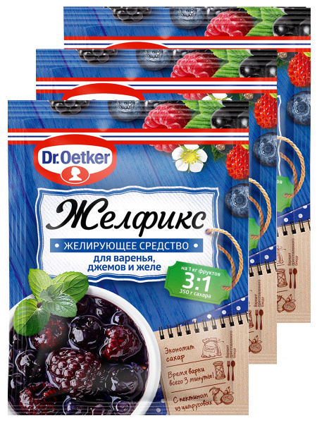DR.Oetker Желфикс 3:1 Средство для варенья, джемов и желе, 25г x 3 ...