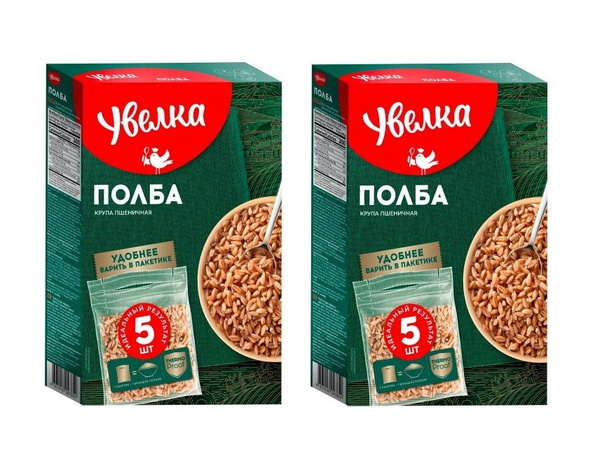 УВЕЛКА Крупа Пшеничная Полба в пакетах для варки (5пак*80гр) 400гр ...