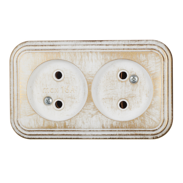 Розетка Lavelly Antico двойная RA16-237-G открытая установка золото без ...