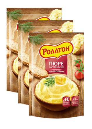 Роллтон пюре картофельное сухое, 240г х 3 упаковки - купить с доставкой ...