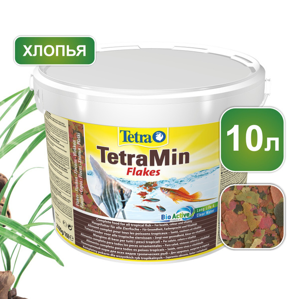 Корм для рыб Tetra TetraMin Flakes 10 л, хлопья для всех видов ...