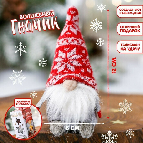 Мягкая игрушка гном Очаровательный гномик - купить с доставкой по ...