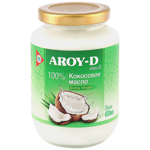 Кокосовое масло 100% (extra virgin) Aroy-D (Арой Д), 450 мл - купить с ...