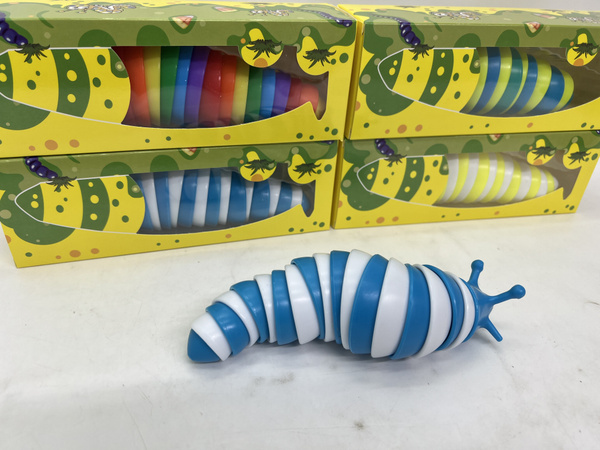 Игрушка антистресс Слизень , бело-синяя / Антистресс улитка ...