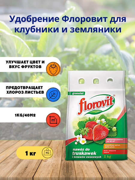 Удобрение Florovit (Флоровит) для клубники и земляники гранулированное ...