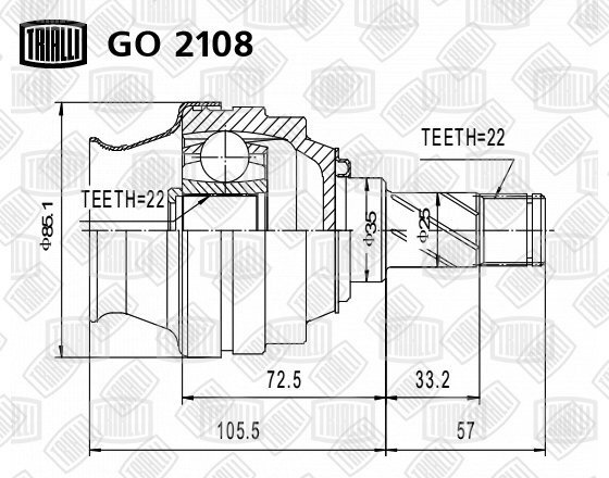 Шрус внешний 29 27 abs 46 перед прав лев INKO 320166A - INKO арт. 320166A - купи
