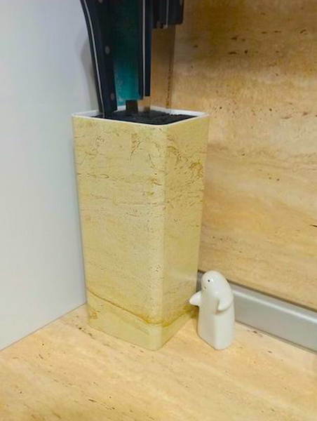 Подставка для ножей/кухонный аксессуар/органайзер/бежевая/устойчивая ...