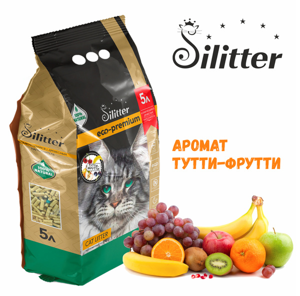 Наполнитель для кошачьего туалета Silitter Eco-premium древесный ...