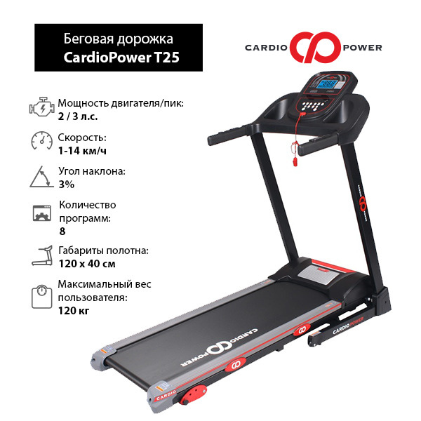 Беговая дорожка CardioPower T25 - купить по доступным ценам в интернет ...