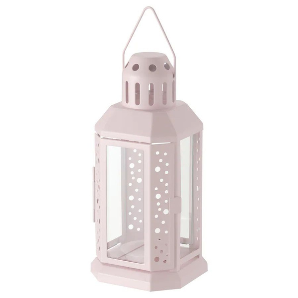 Подсвечник ЭНРУМ ИКЕА (ENRUM IKEA), 22 см, фонарь для свечи, розовый ...