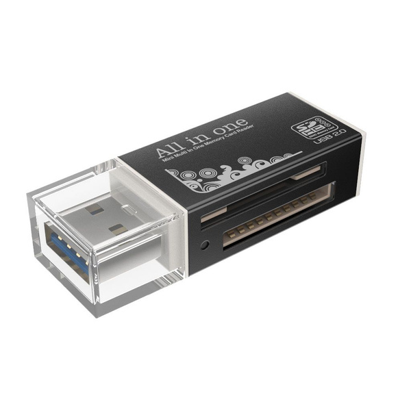 Картридер многоформатный USB2.0 MicroSD, MiniSD, SD, XD, MMC, MS, M2 ...