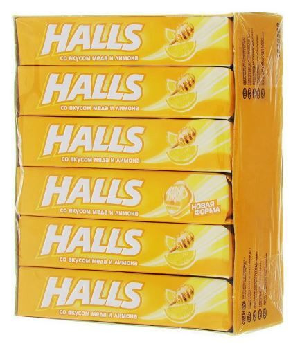 Карамель леденцовая HALLS со вкусом меда и лимона Набор 12 шт. по 25 г ...