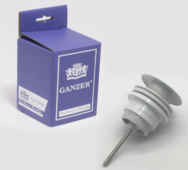 Донный клапан для раковины с переливом GANZER (белый) - купить по ...